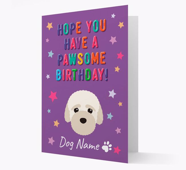 Personalised Card 'Hope You Have A Pawesome Birthday' with {breedCommonName} Icon